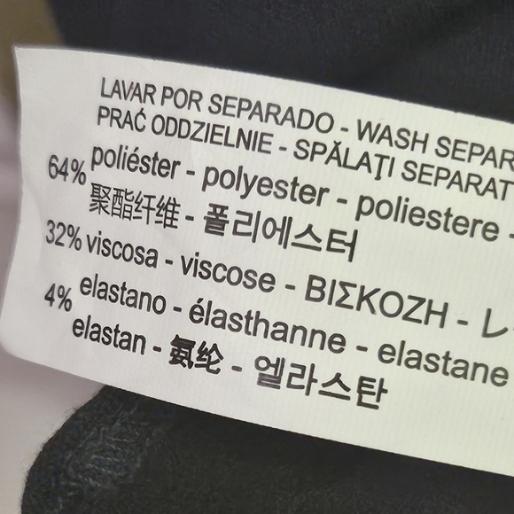 ZARA Trafaluc Collection Navy Blue Plaid Long Sleeve Ruffle Hem Dress, Large - Picture 15 of 15
